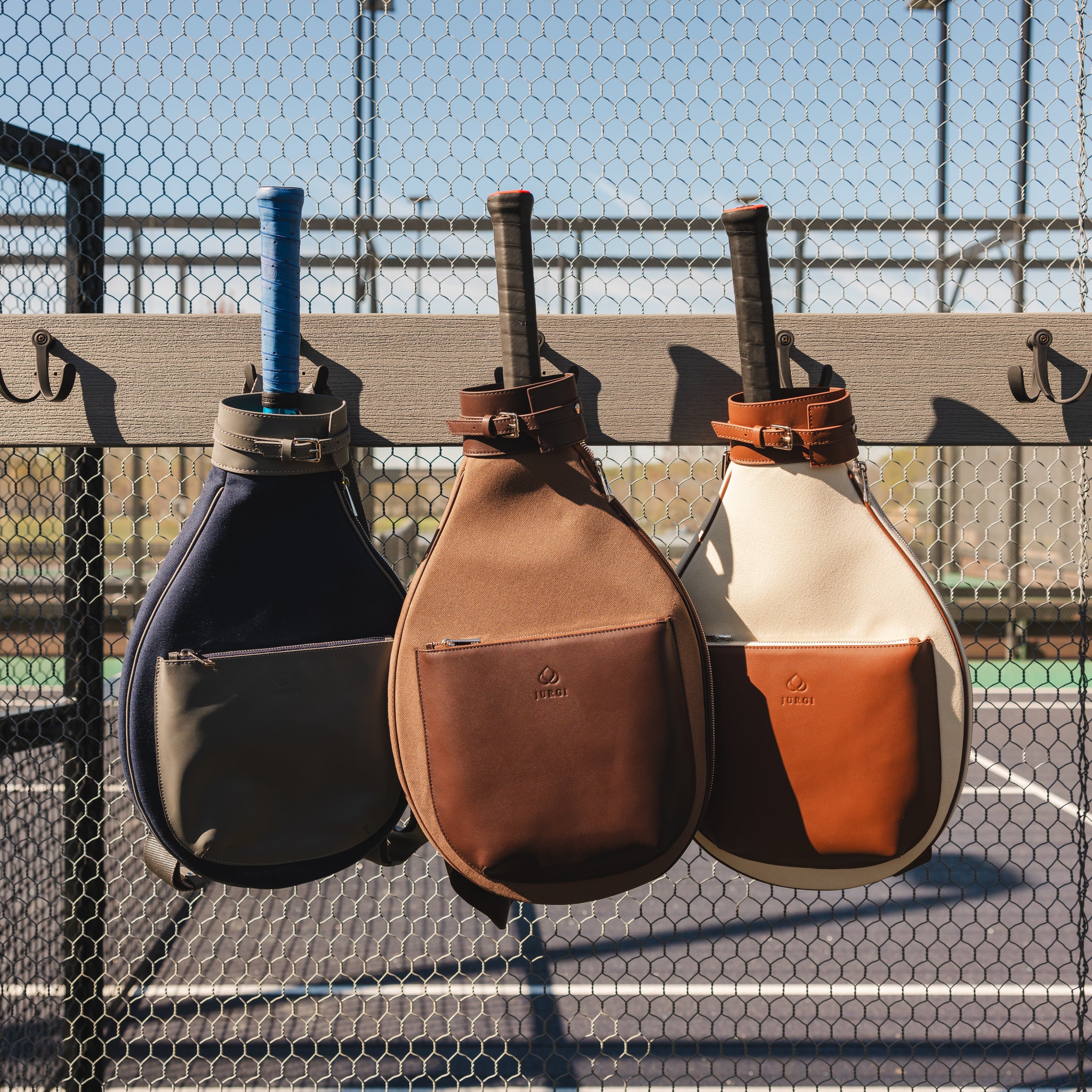 Tennis Racket Backpacks from canvas and leather