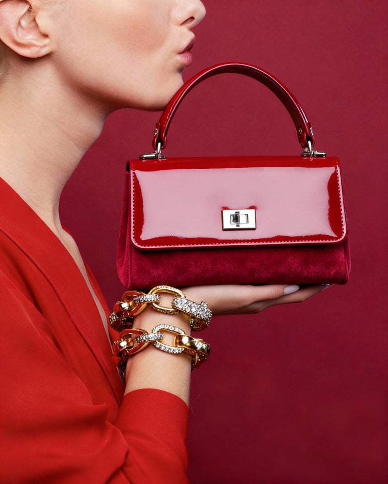 brown leather handbag