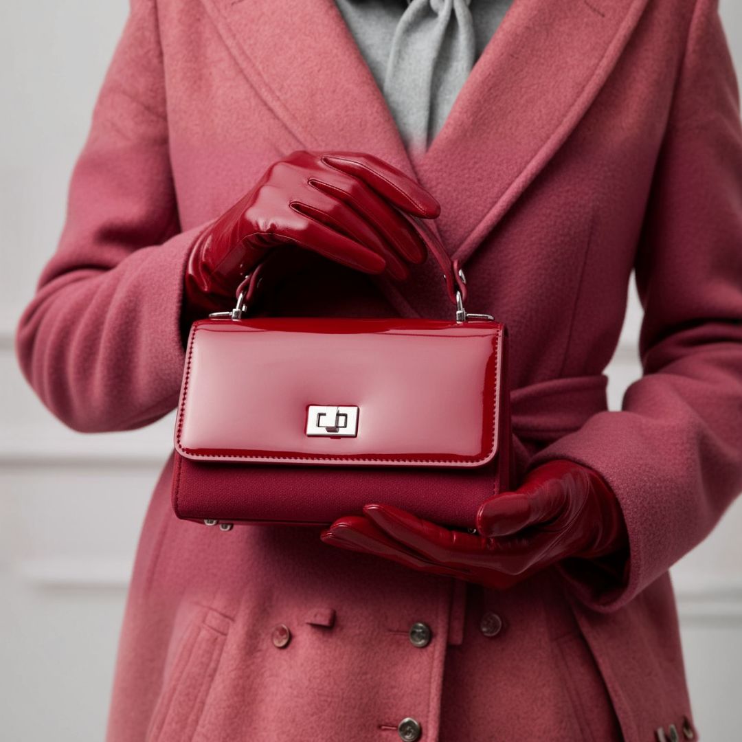 red suede and leather bag