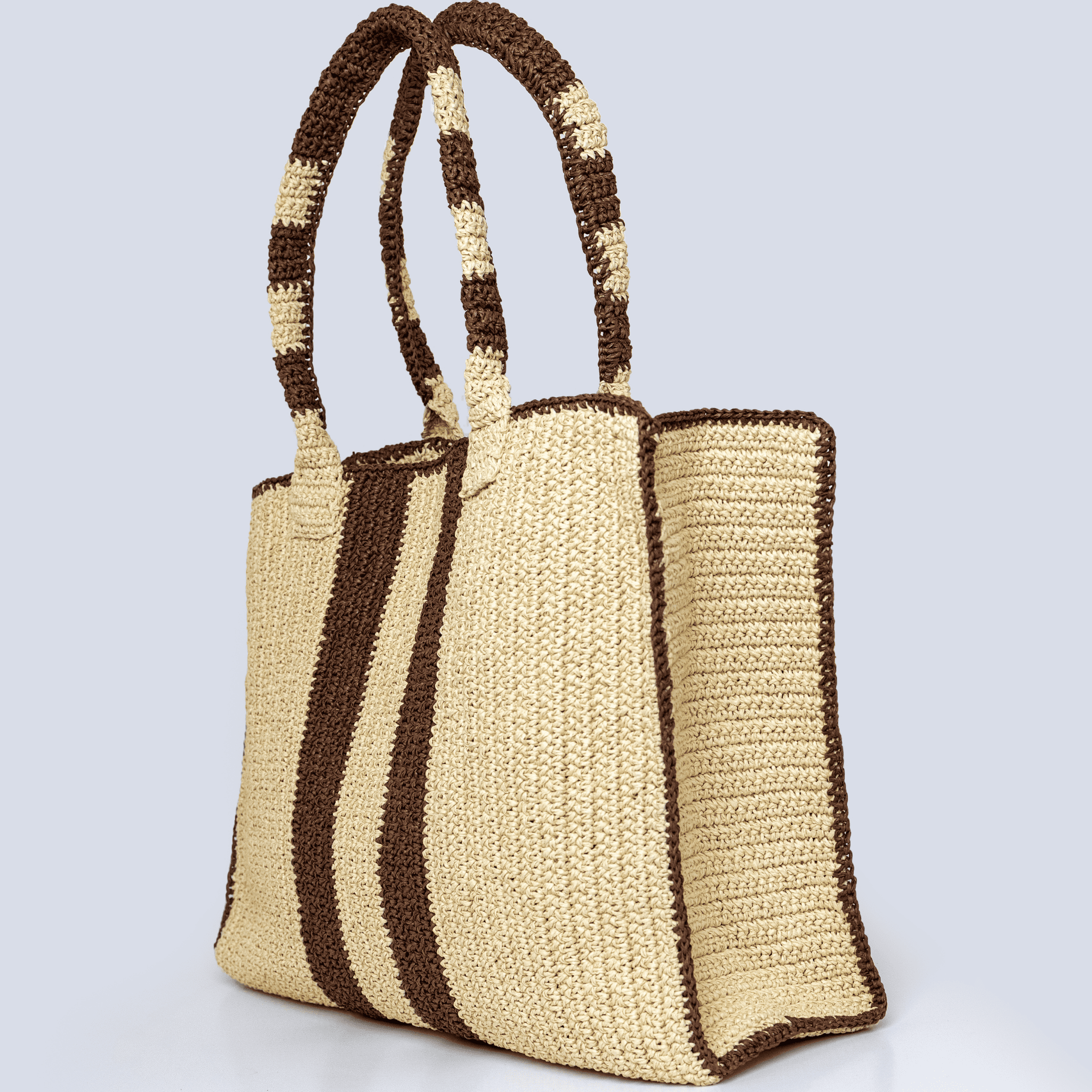 JURGI Riviera Stripe Bag – Brown – lifestyle shot