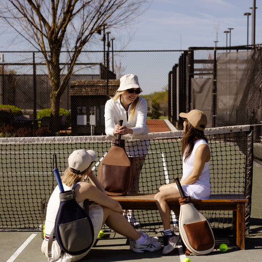 Tennis Backpack - Brown Canvas & Leather