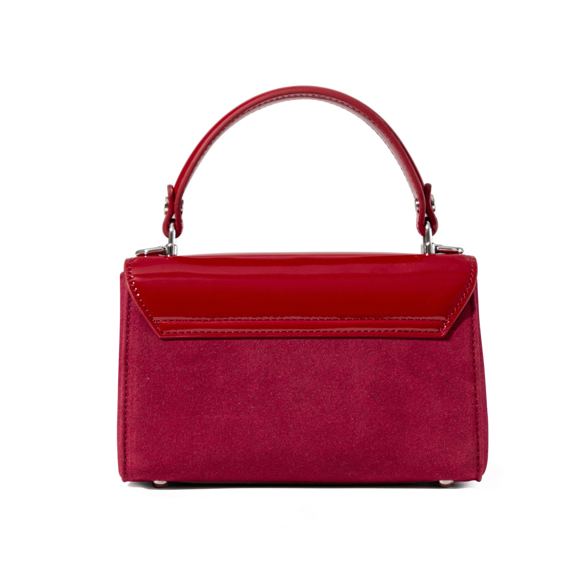 Red suede and calfskin bag 