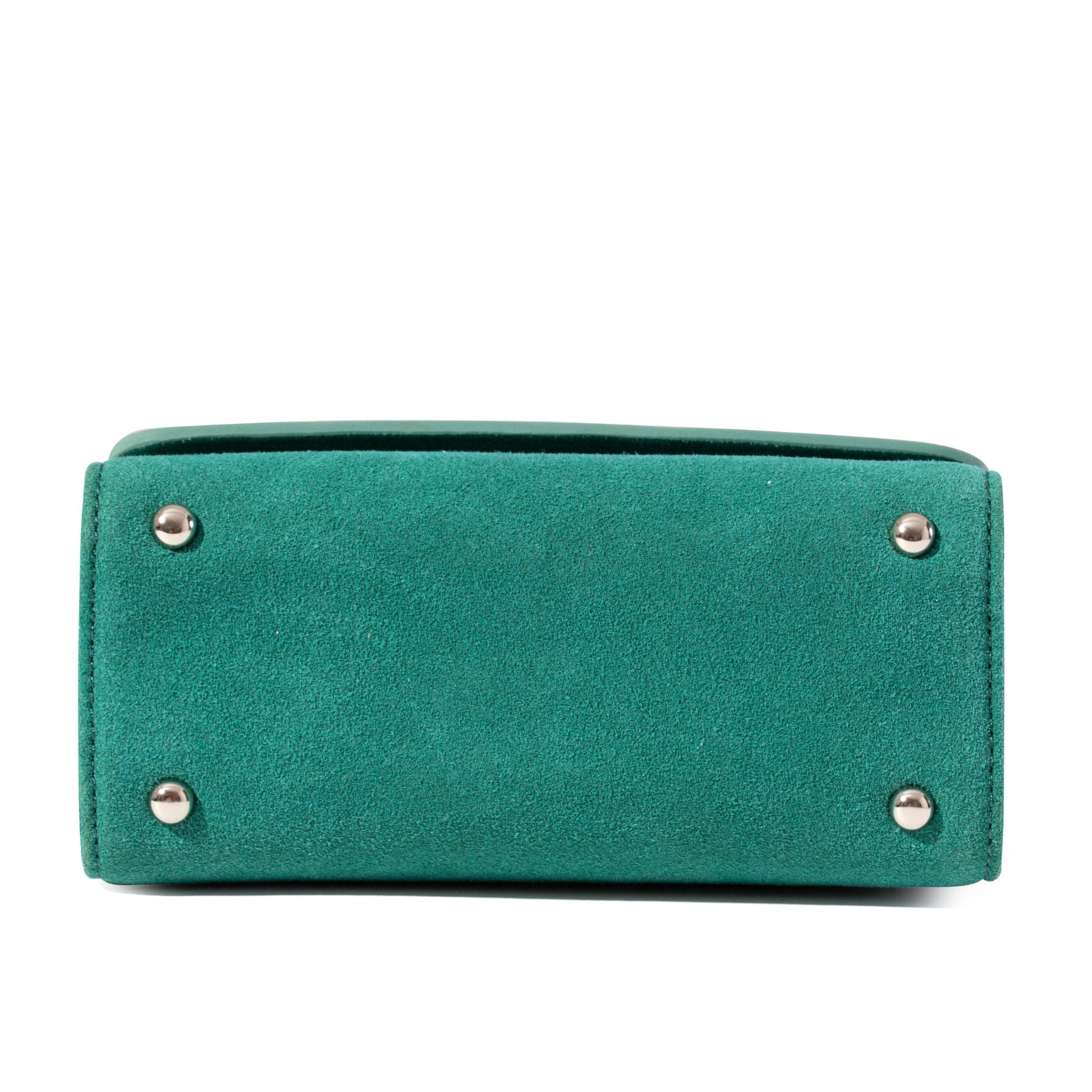 Mint Patent Leather & Suede LILI Top Handle Bag