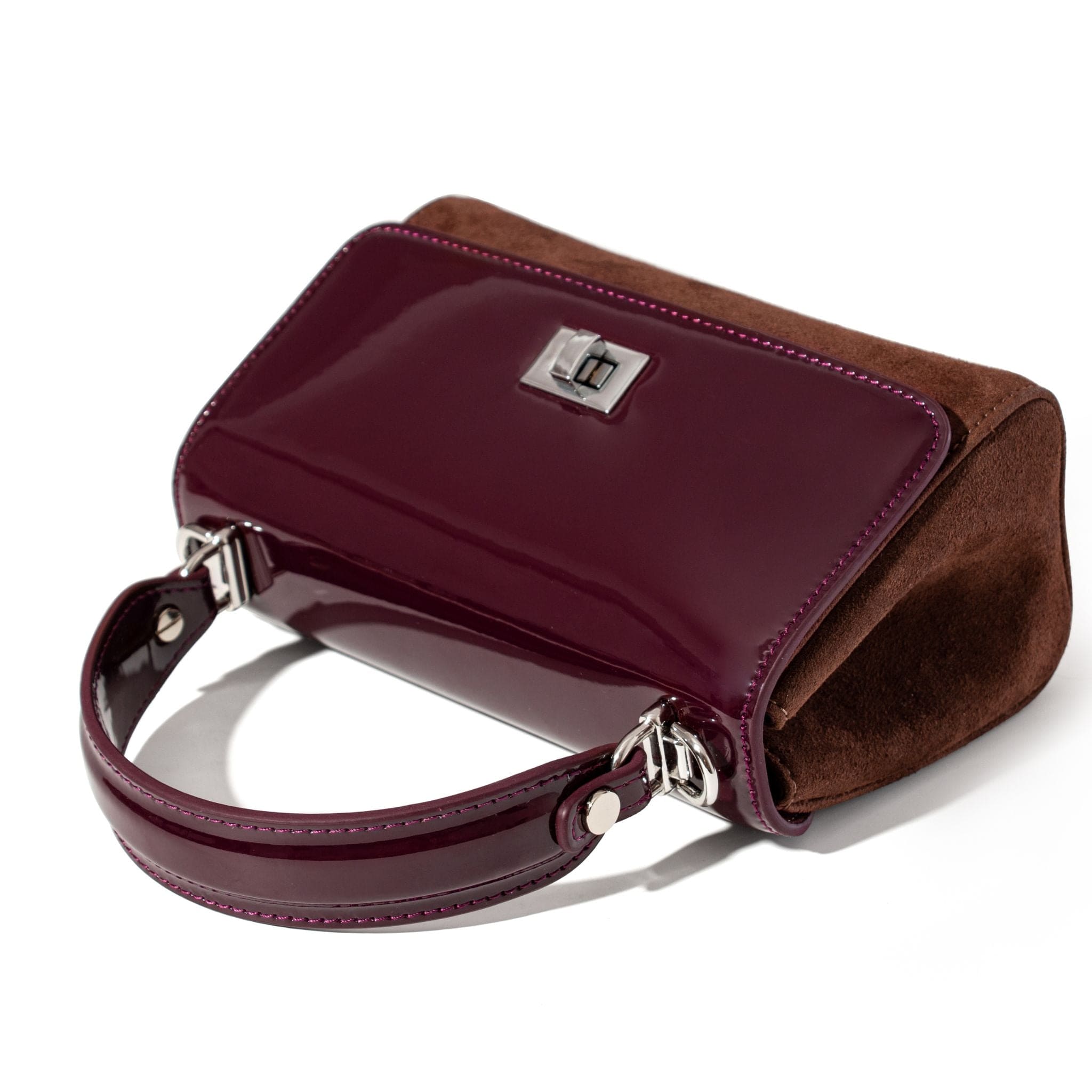 Mulberry Patent Leather & Suede LILI Top Handle Bag