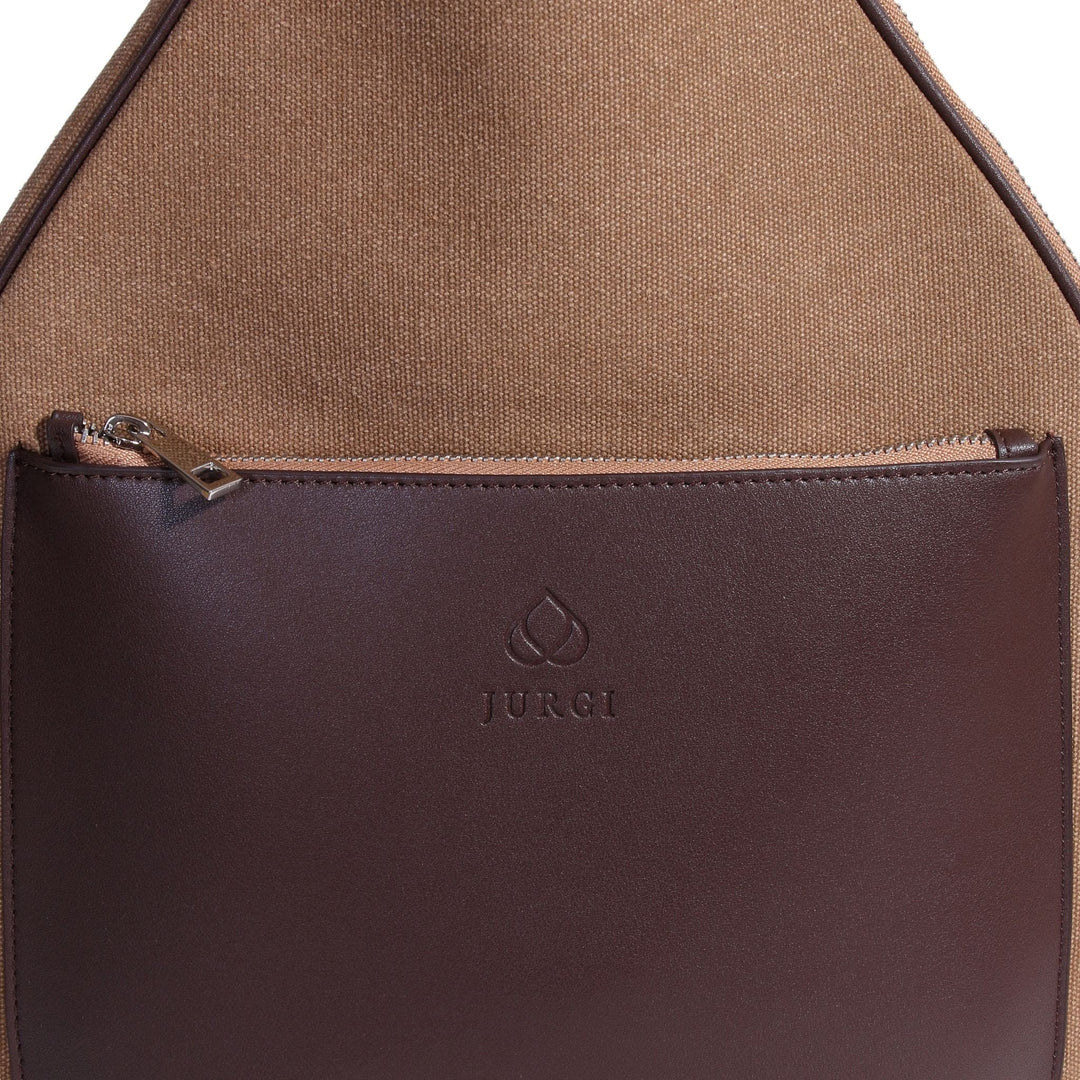 Tennis Backpack - Brown Canvas & Leather