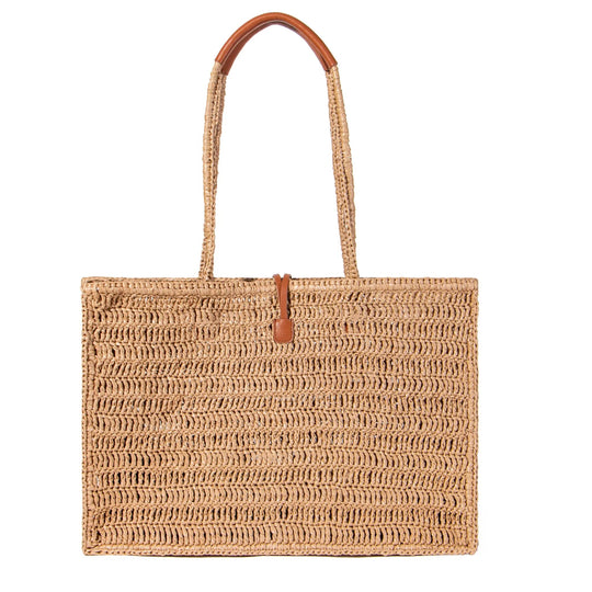 Beach bag from water resistant straw