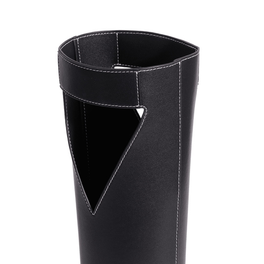 Black wine tote with secure leather handle