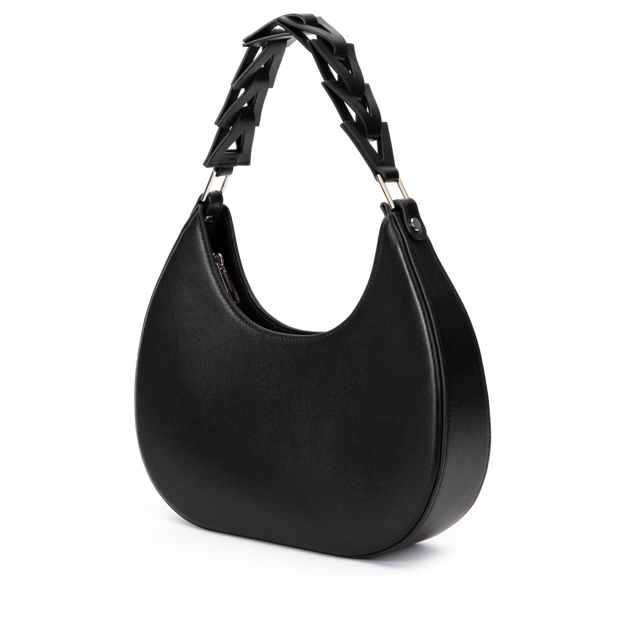 Black real leather shoulder bag