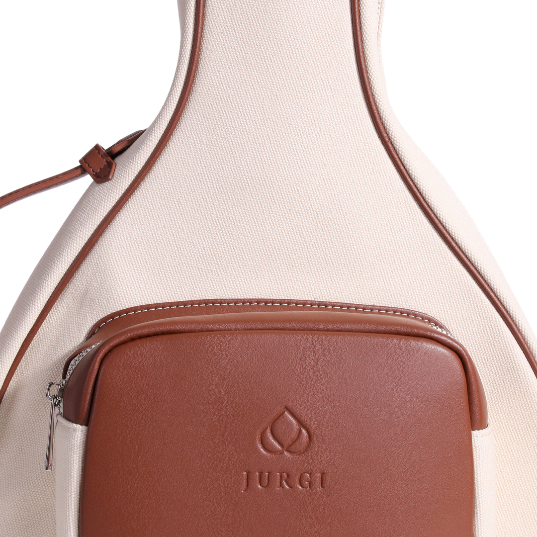 Luxury natural canvas padel bag with shoulder strap