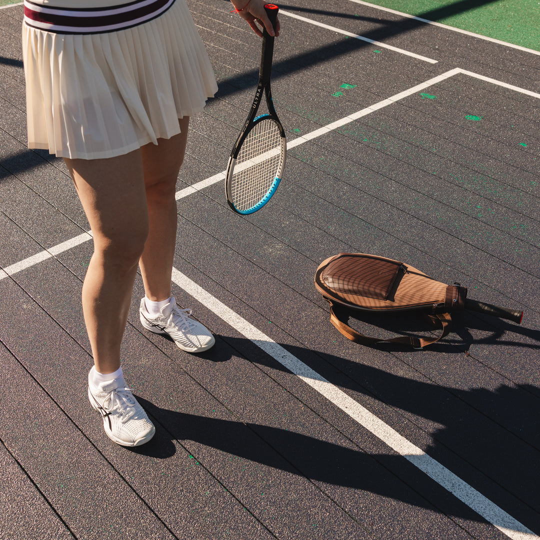 Tennis Backpack - Brown Canvas & Leather