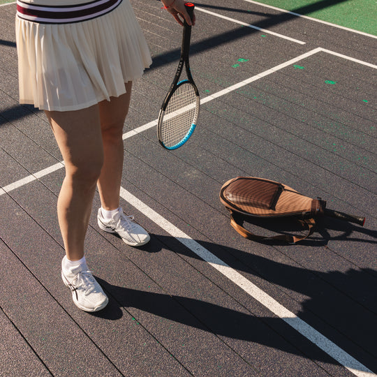 Tennis Backpack - Brown Canvas & Leather
