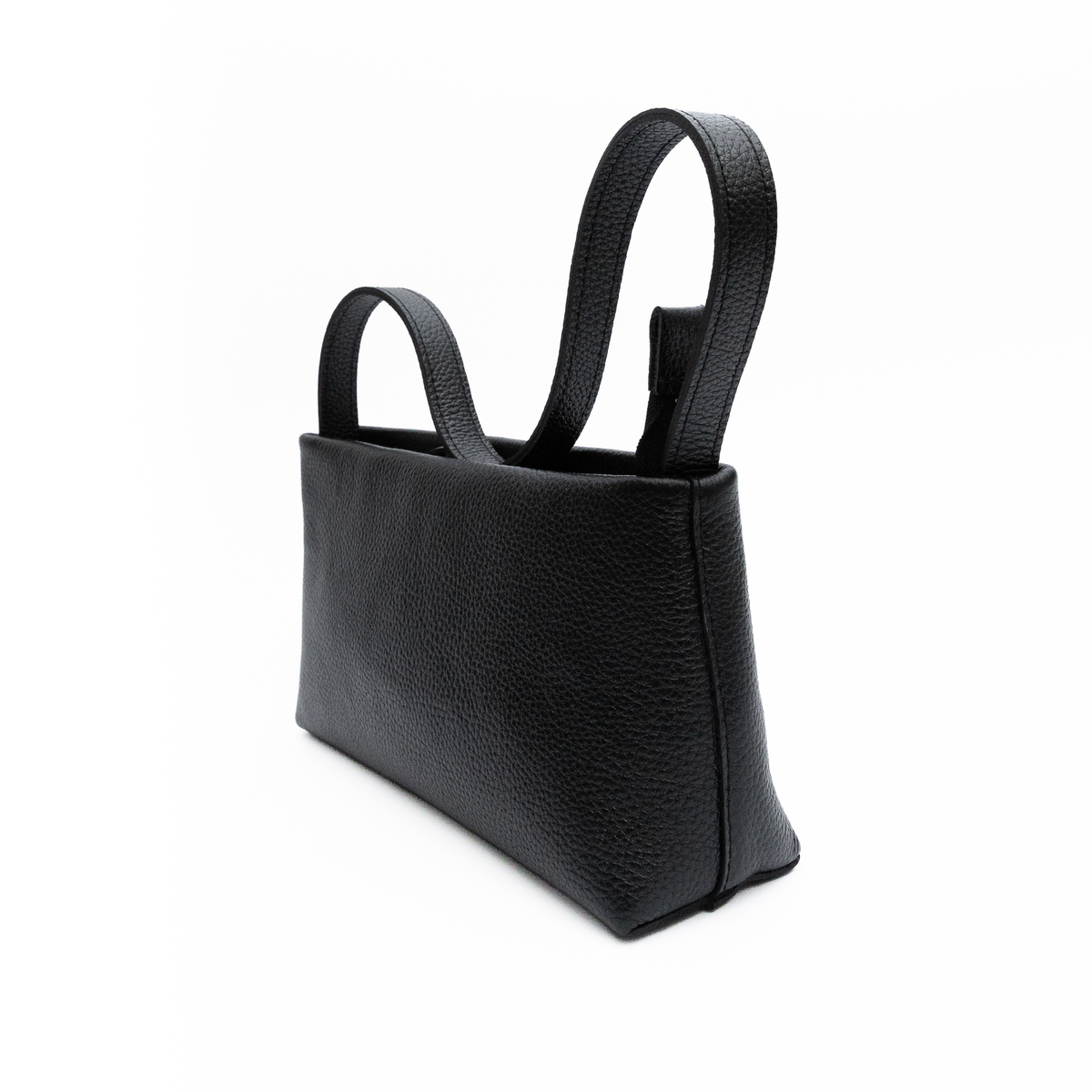 JURGI Kaita multi-way pebbled leather bag in black – real leather, view 2