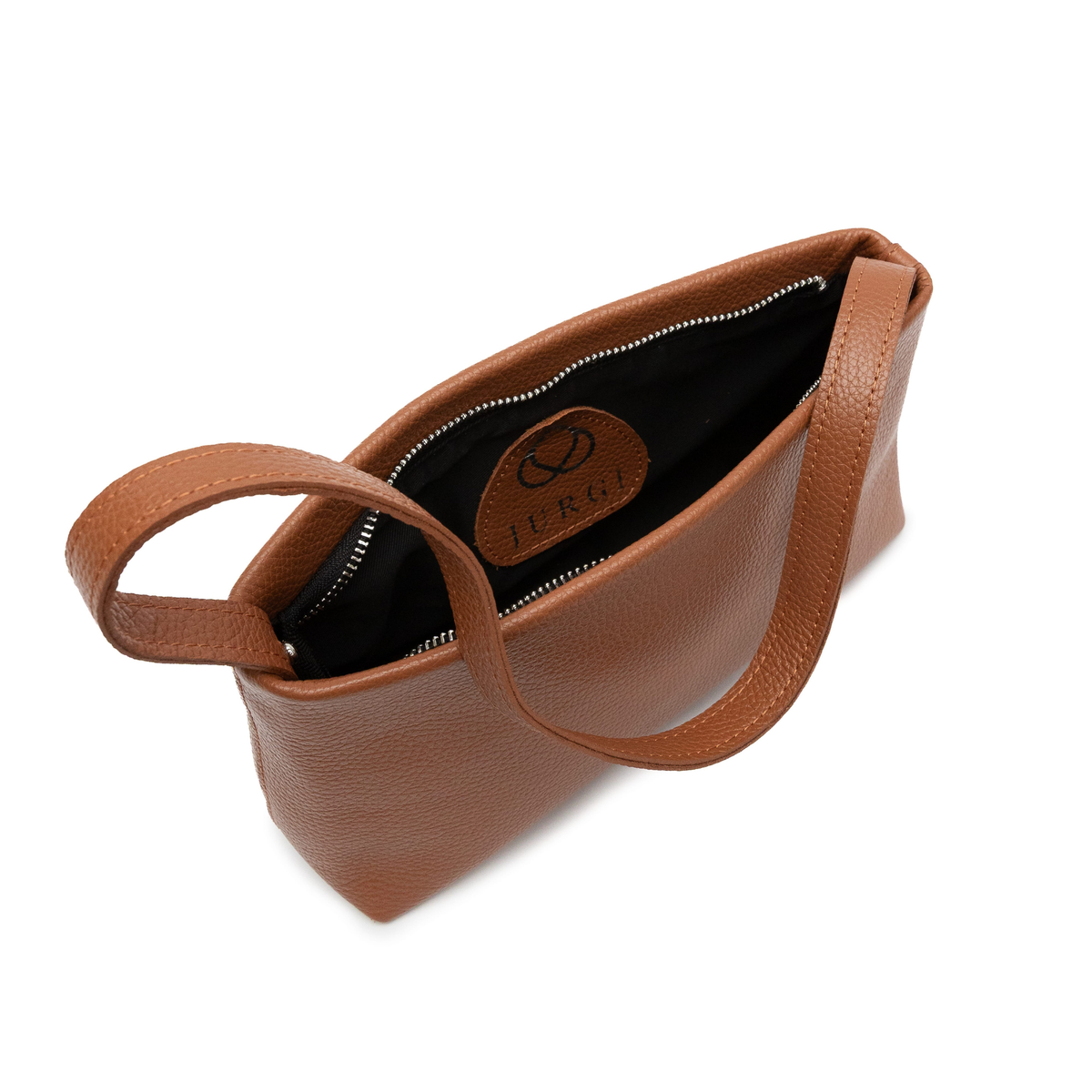 JURGI Kaita multi-way pebbled leather bag in cognac – real leather, view 7