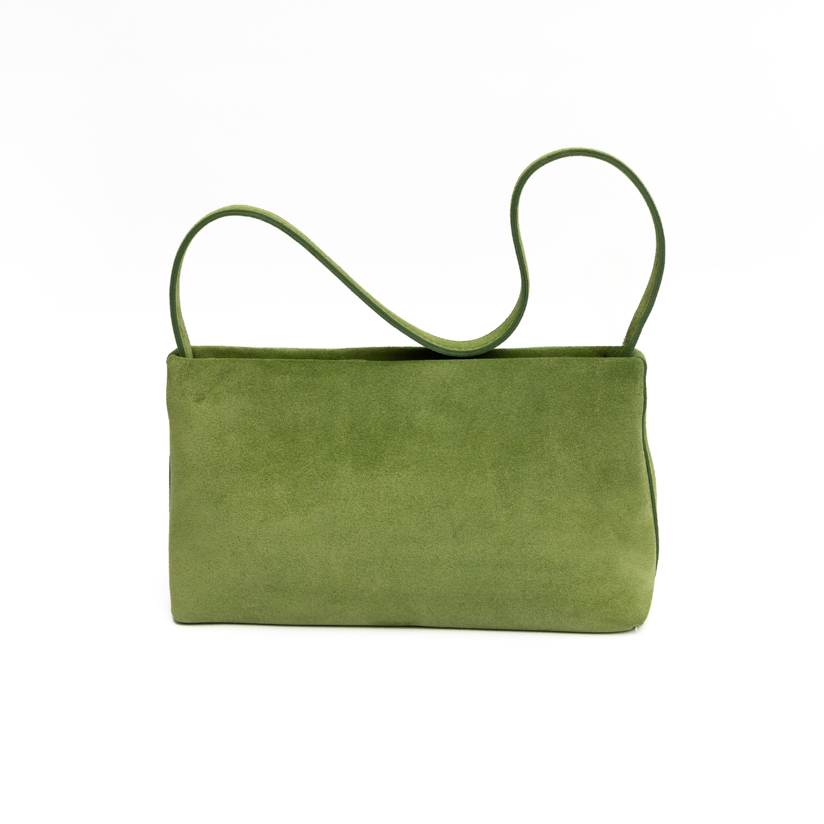 JURGI Kaita multi-way suede bag in green – versatile, softly structured handbag