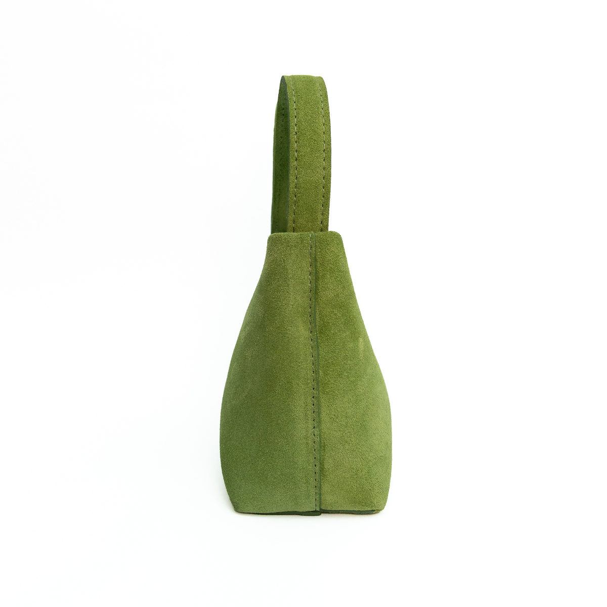 JURGI Kaita multi-way suede bag in green – real suede handbag, view 2
