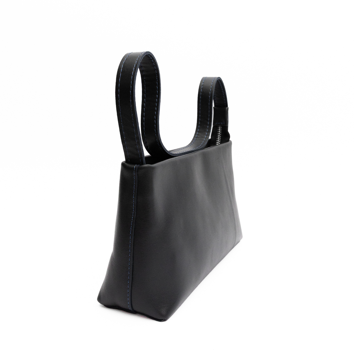 JURGI Kaita multi-way leather bag in dark navy – real leather handbag, view 4