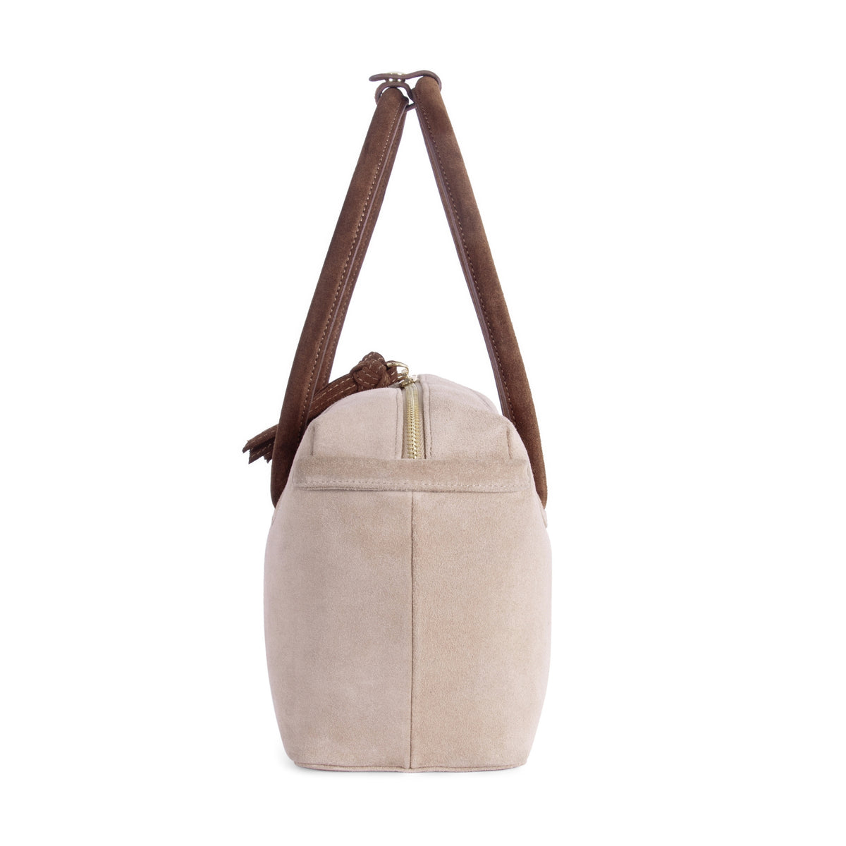 Rasa Suede Bag — Beige & Brown