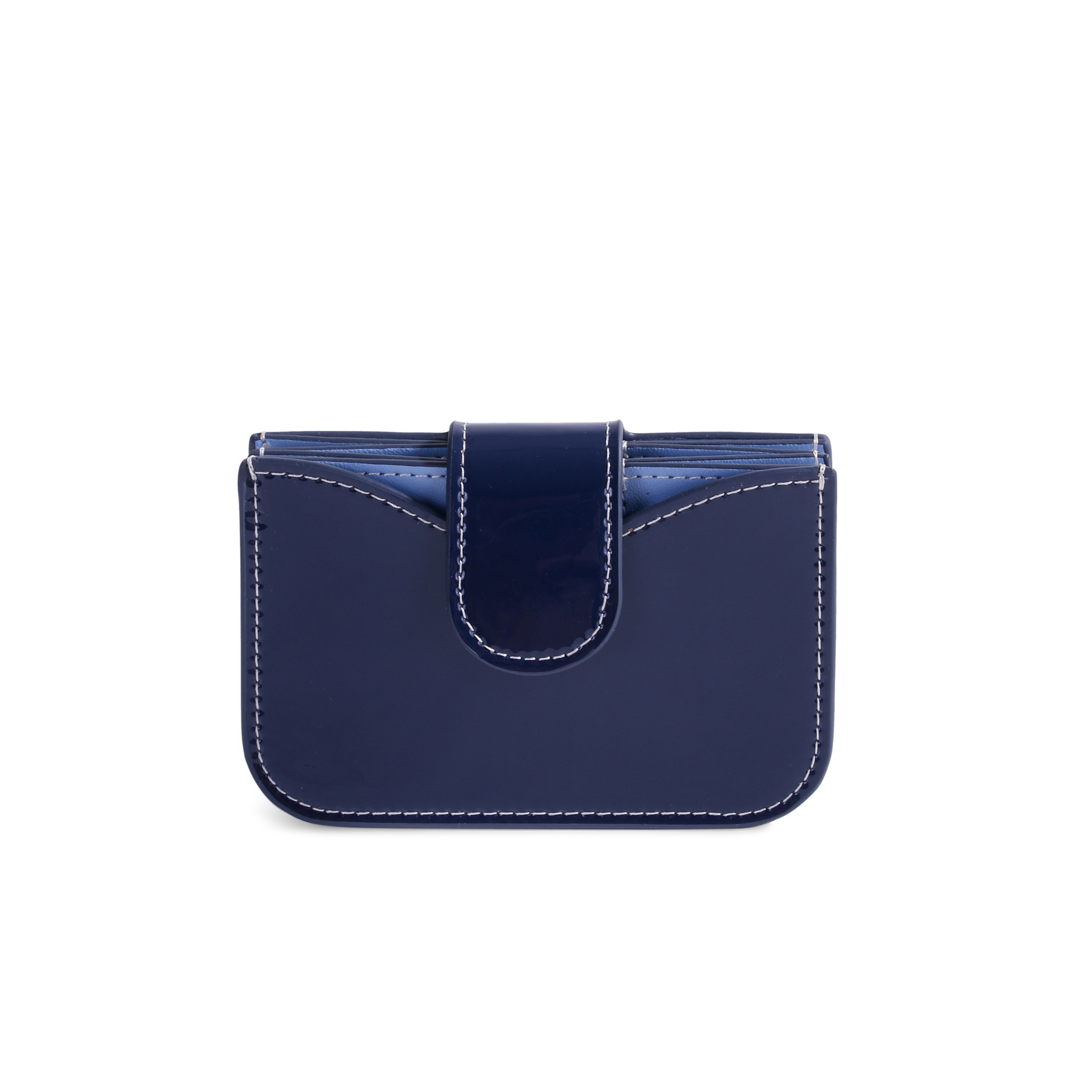 Lili Patent Leather Accordion Wallet – Navy
