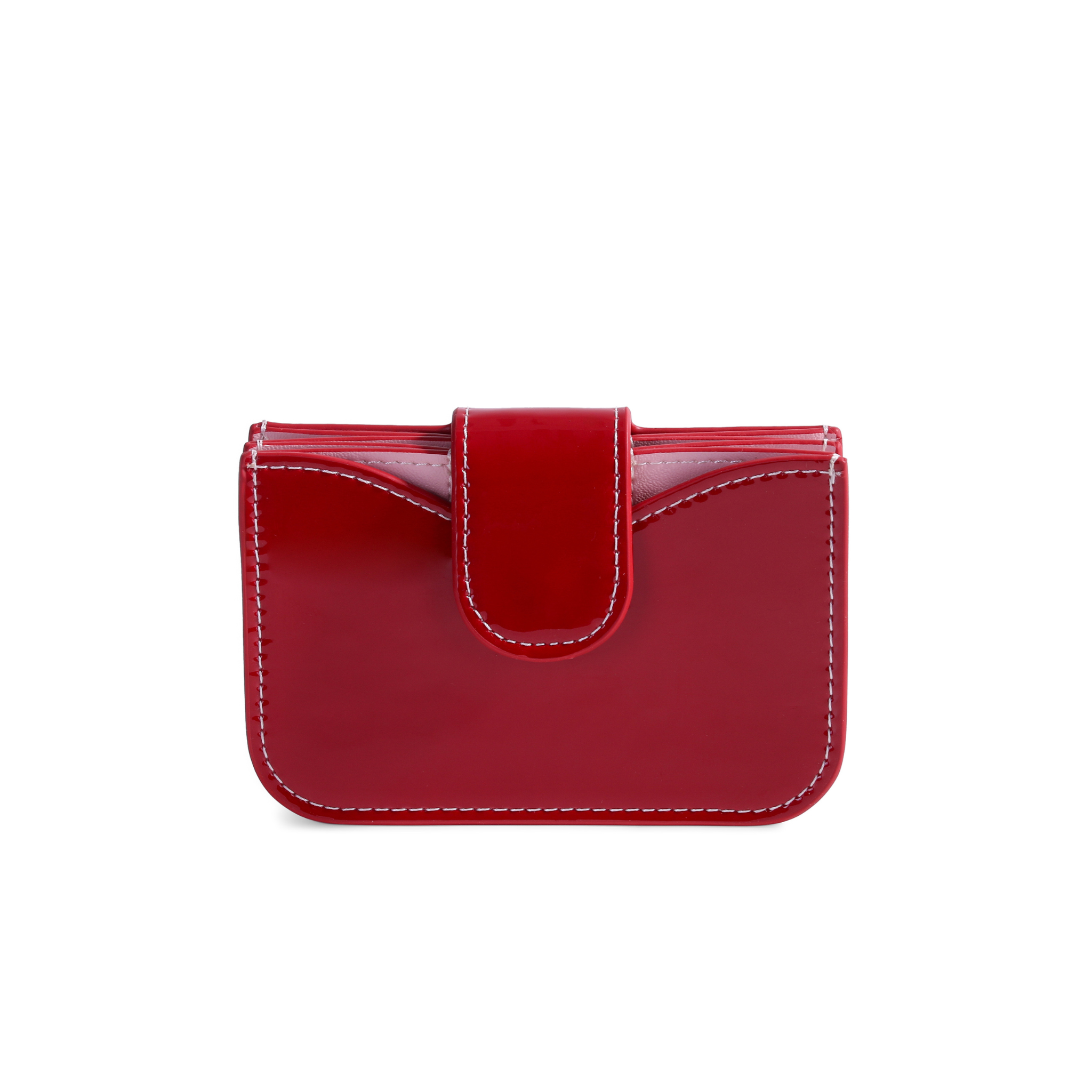 Lili Patent Leather Accordion Wallet – Red