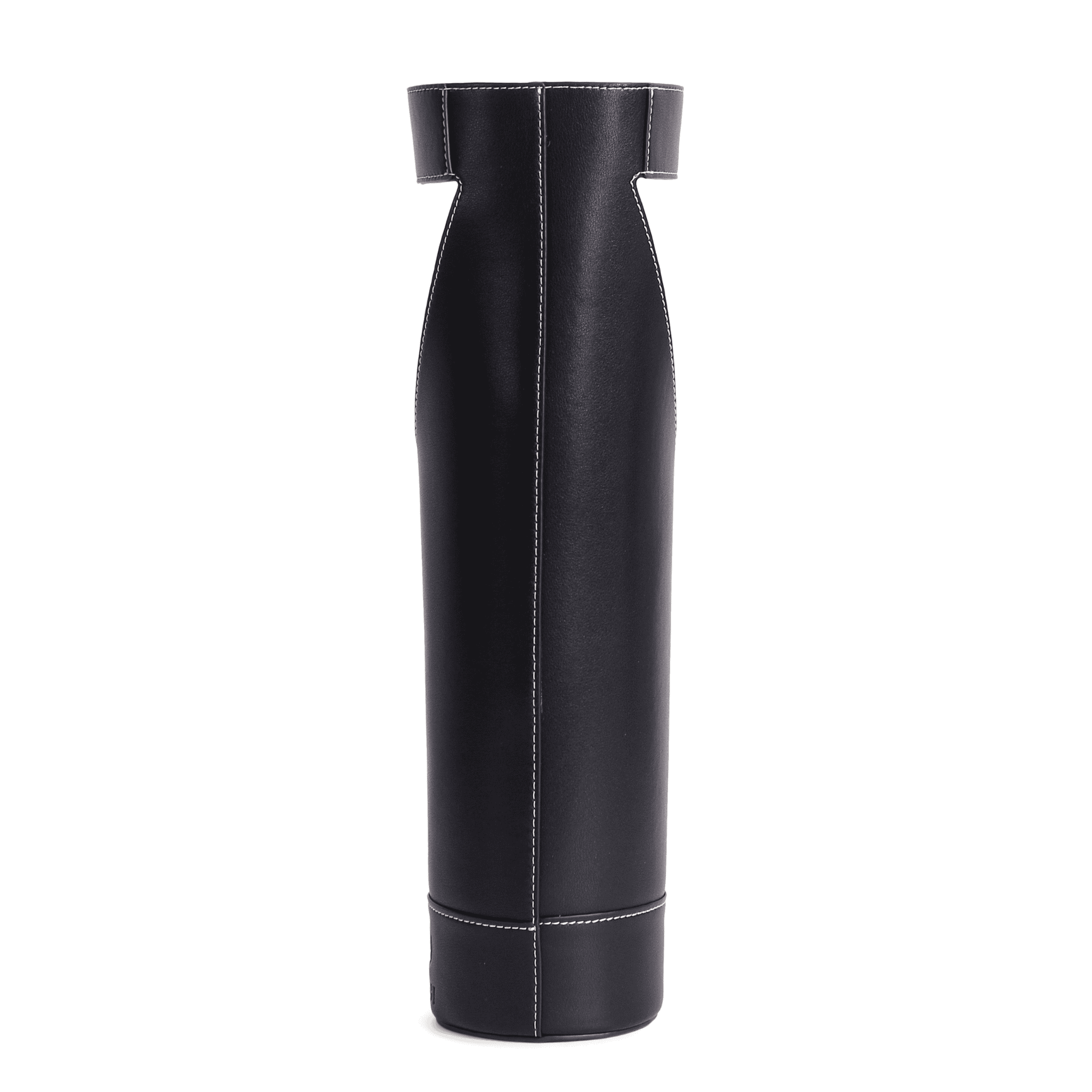 Elegant black bottle carrier for wine or champagne