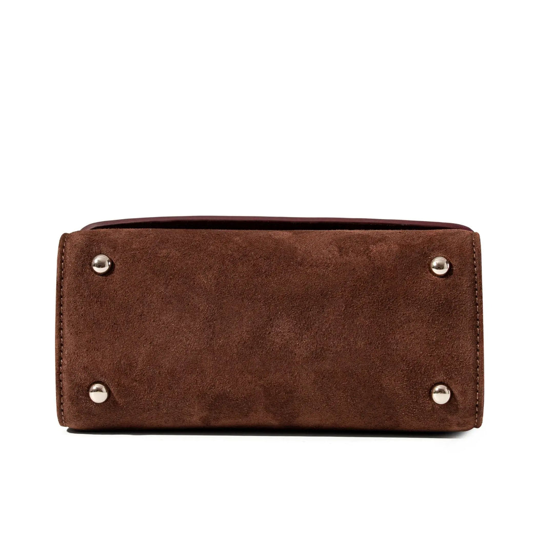 Mulberry Patent Leather & Brown  Suede LILI Top Handle Bag - JURGI Designs