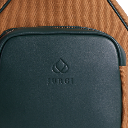 Brown and green padel bag with long adjustable strap