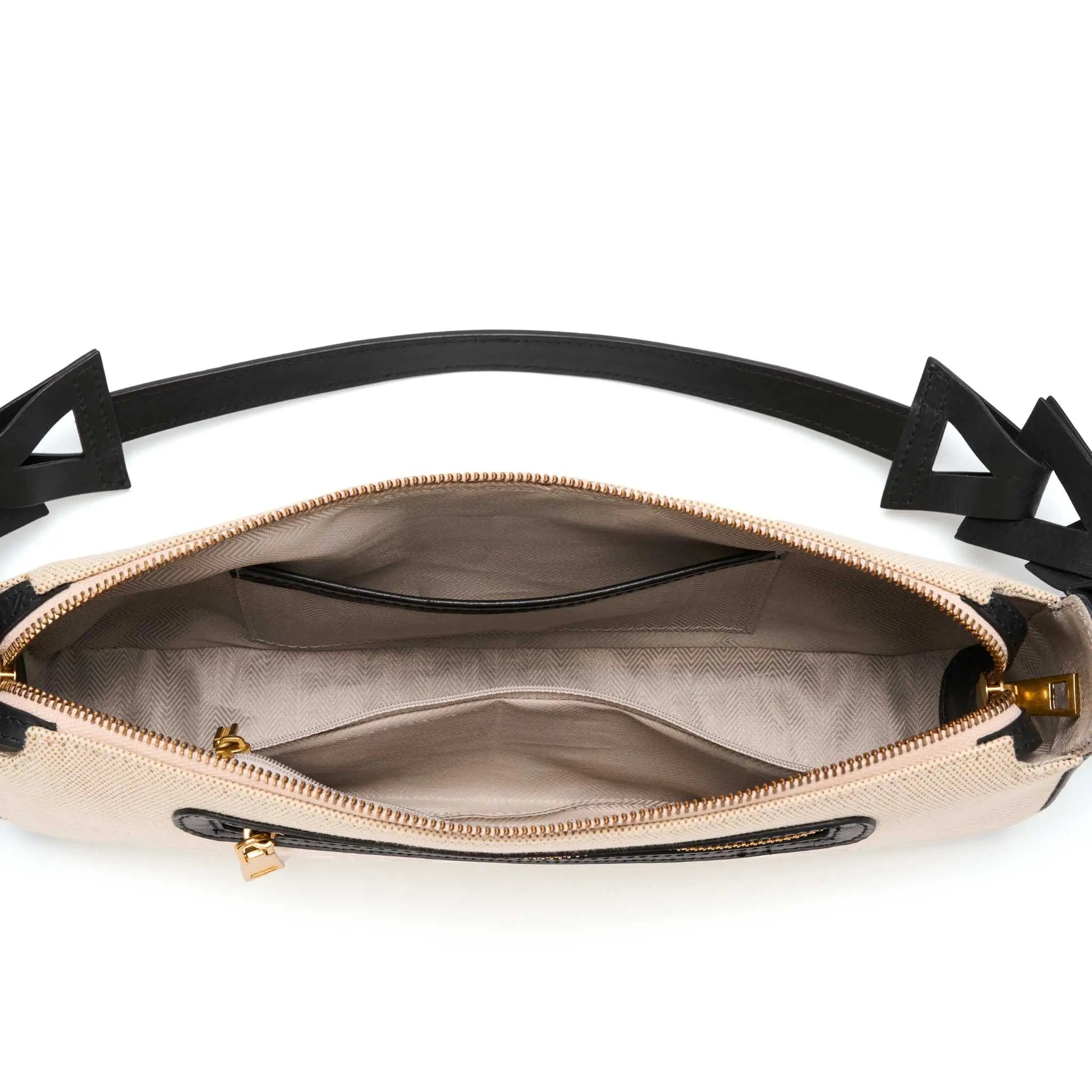 Mano canvas tote bag with black leather strap, JURGI collection