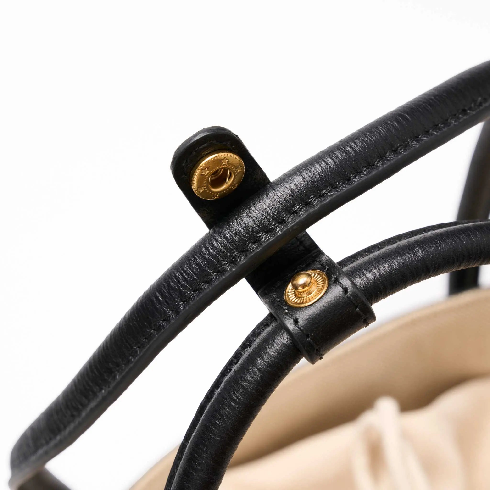 Designer canvas bag with black leather handles, timeless by JURGI
